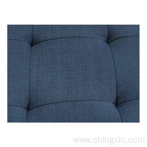 Blue Fabric Leisure Sofa with Solid Wood Legs